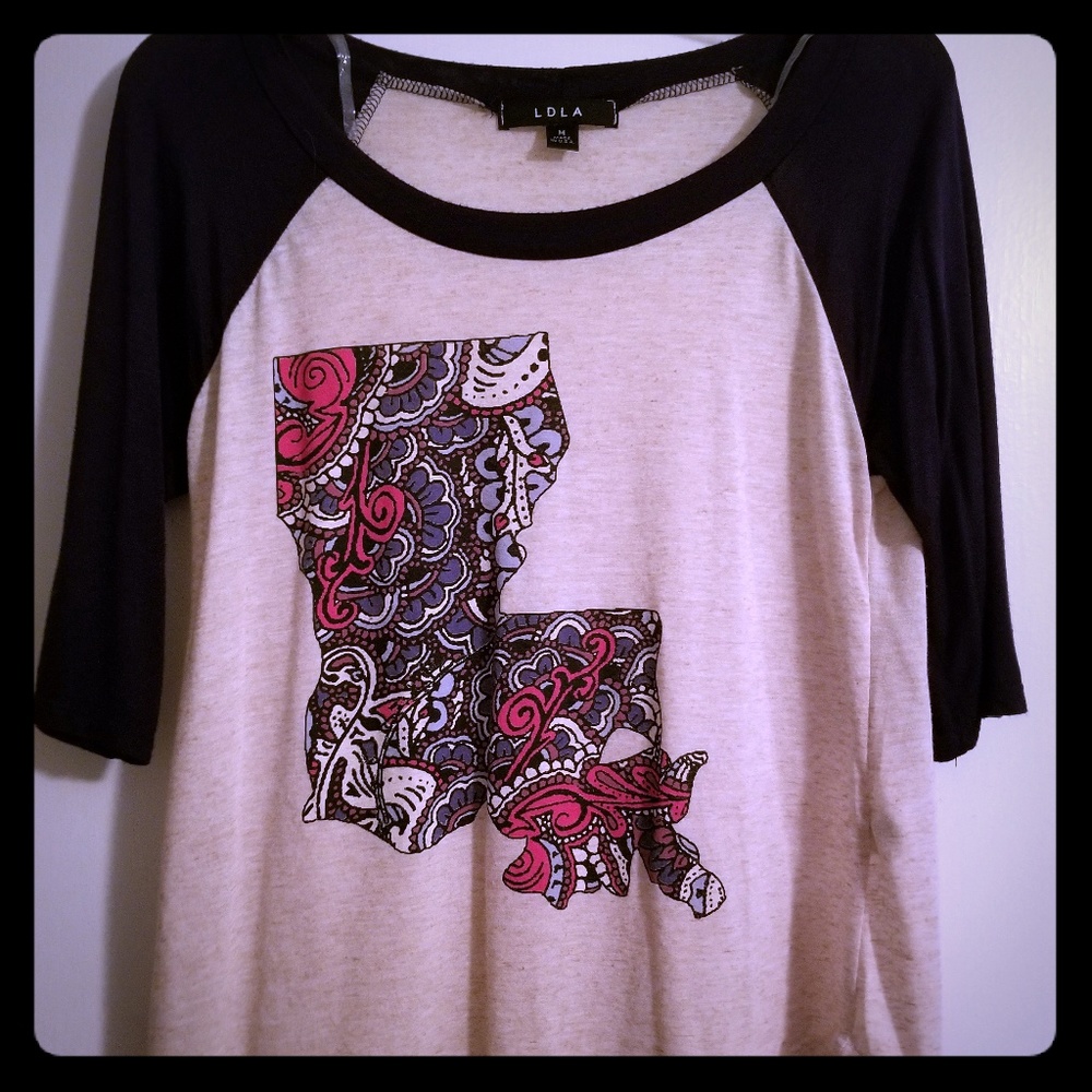 Colorful Louisiana State Mid-sleeve Baseball Tee